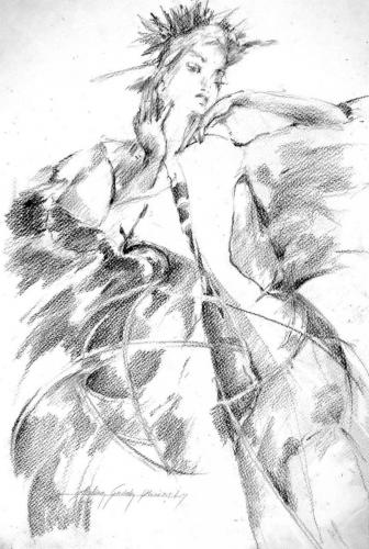 Drawing Artist Halina Guźda-Otwinowska