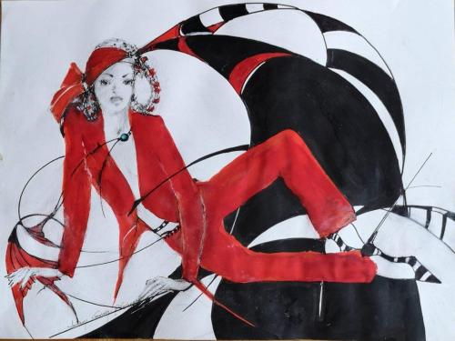 Drawing Artist Halina Guźda-Otwinowska